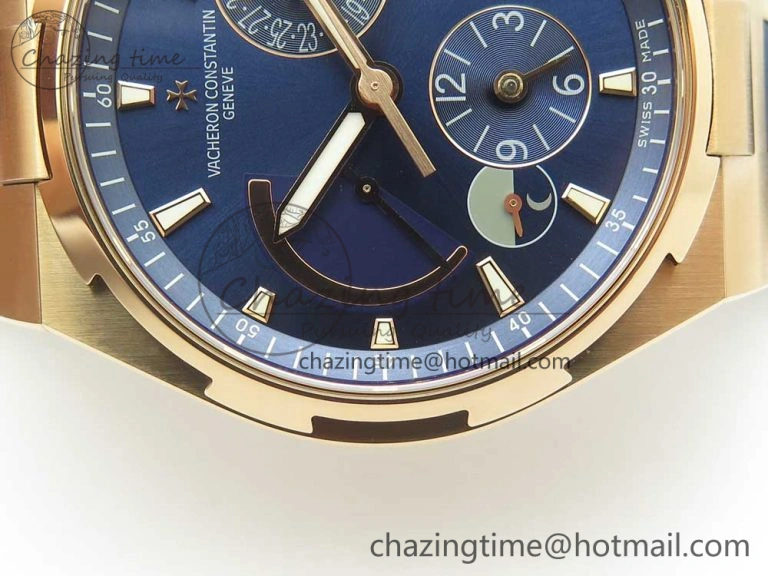 Overseas Dual Time Power Reserve RG TWA Best Edition Blue Dial on Blue Rubber Strap A Supportive 9944