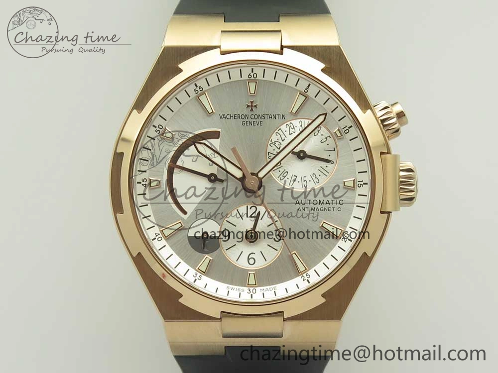 Overseas Dual Time Power Reserve RG TWA Best Edition Silver Dial on Black Rubber Strap A FashionForward 9941