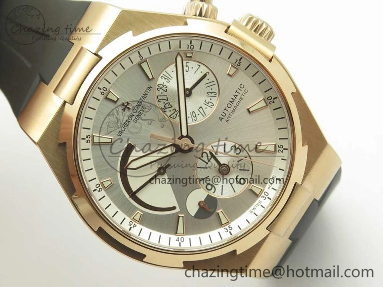 Overseas Dual Time Power Reserve RG TWA Best Edition Silver Dial on Black Rubber Strap A FashionForward 9941