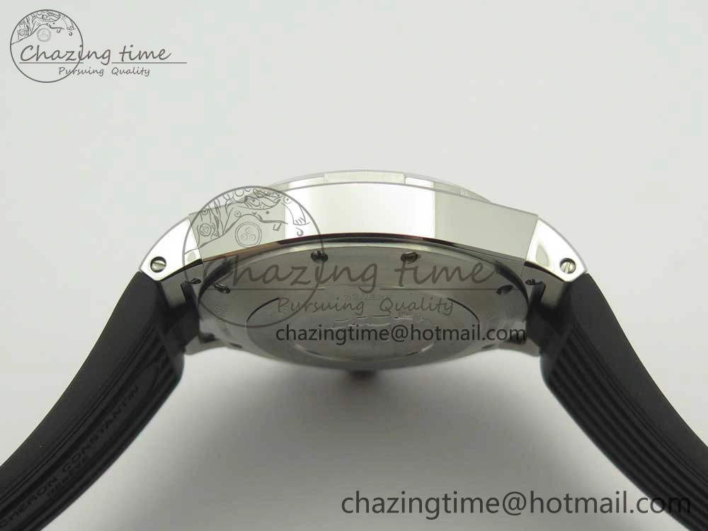 Durable Overseas Dual Time Power Reserve TWA Best Edition Black Dial on Black Rubber Strap A 9948