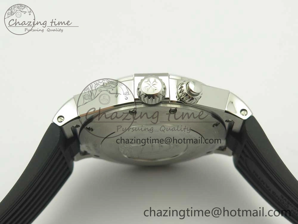 Durable Overseas Dual Time Power Reserve TWA Best Edition Black Dial on Black Rubber Strap A 9948