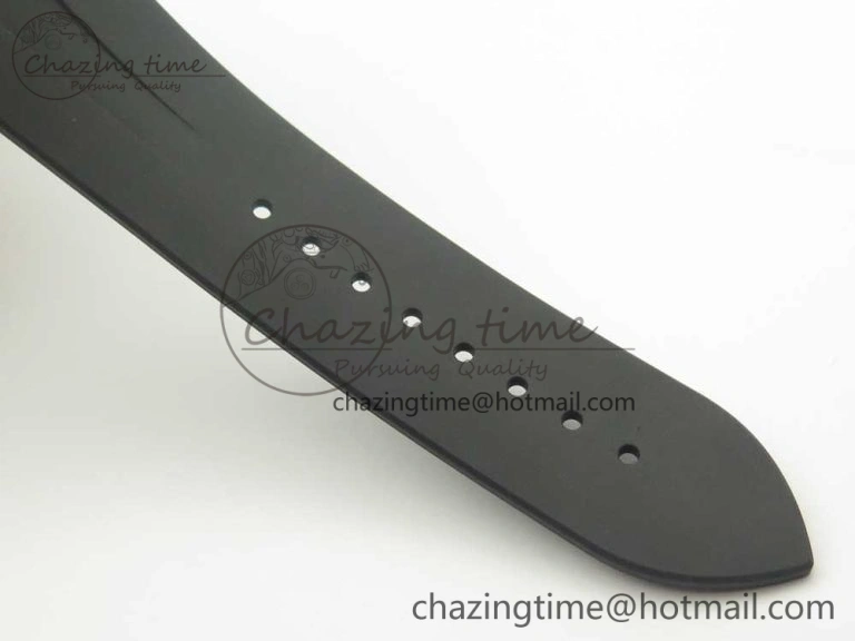 Durable Overseas Dual Time Power Reserve TWA Best Edition Black Dial on Black Rubber Strap A 9948