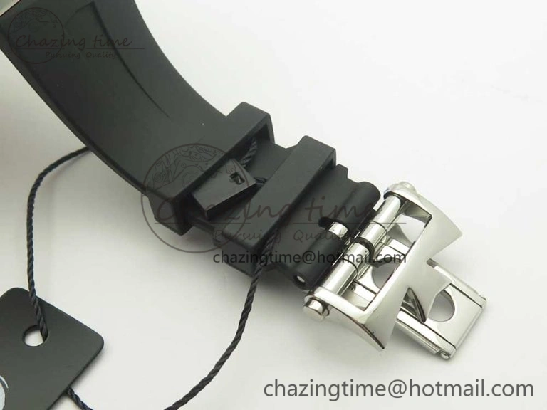 Durable Overseas Dual Time Power Reserve TWA Best Edition Black Dial on Black Rubber Strap A 9948