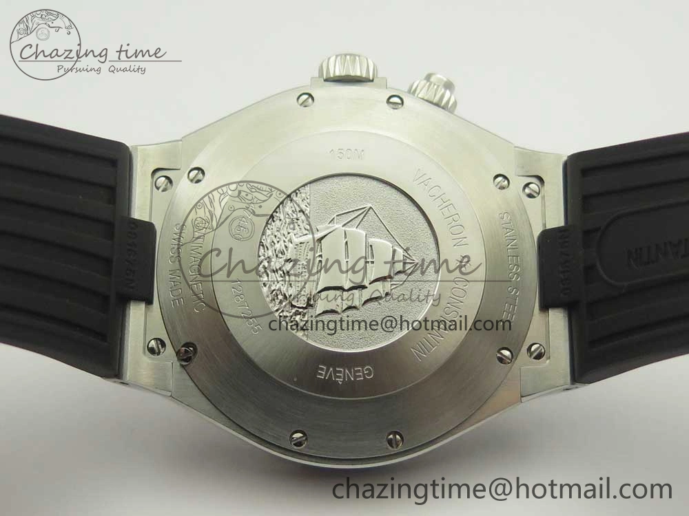 Durable Overseas Dual Time Power Reserve TWA Best Edition Black Dial on Black Rubber Strap A 9948
