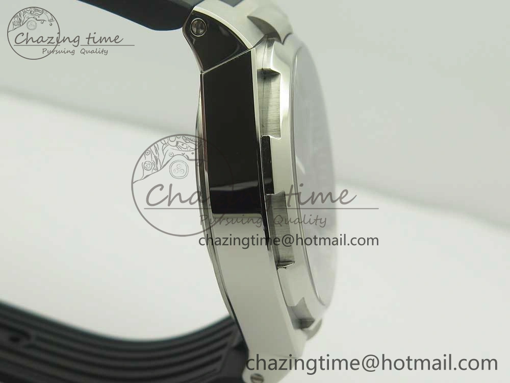Durable Overseas Dual Time Power Reserve TWA Best Edition Black Dial on Black Rubber Strap A 9948