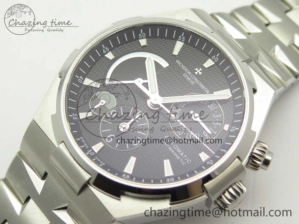 Lightweight Overseas Dual Time Power Reserve TWA Best Edition Black Dial on SS Bracelet A 9942