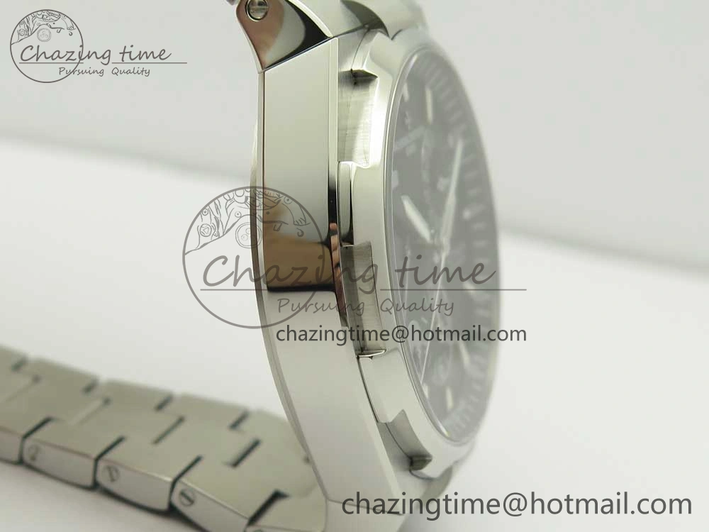 Lightweight Overseas Dual Time Power Reserve TWA Best Edition Black Dial on SS Bracelet A 9942