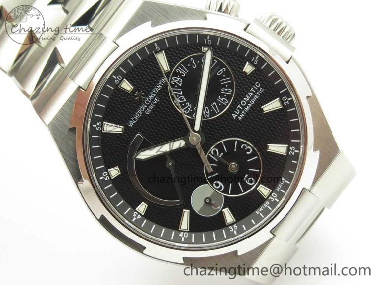 Lightweight Overseas Dual Time Power Reserve TWA Best Edition Black Dial on SS Bracelet A 9942