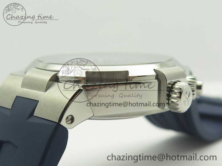 Attractive Overseas Dual Time Power Reserve TWA Best Edition Blue Dial on Blue Rubber Strap A 9947
