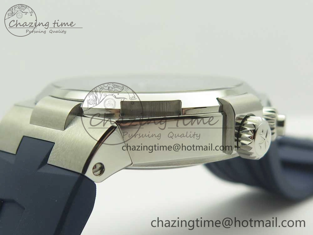 Attractive Overseas Dual Time Power Reserve TWA Best Edition Blue Dial on Blue Rubber Strap A 9947