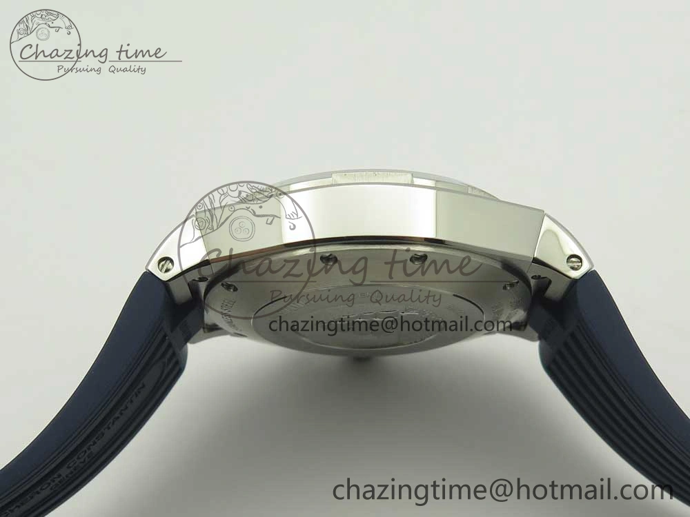 Attractive Overseas Dual Time Power Reserve TWA Best Edition Blue Dial on Blue Rubber Strap A 9947
