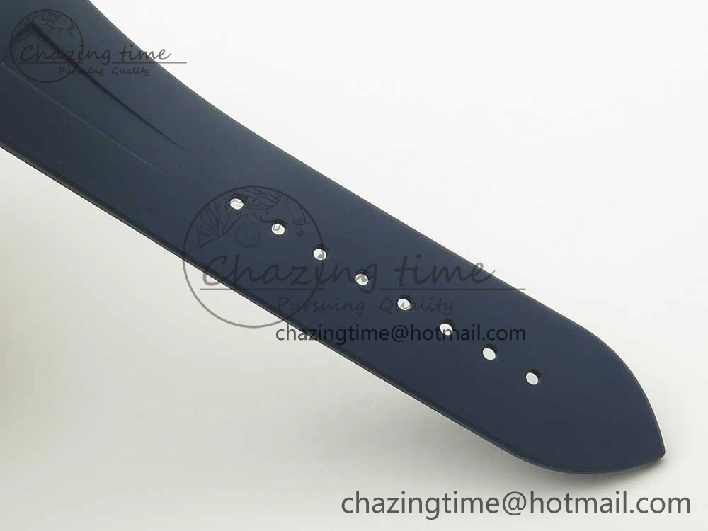 Attractive Overseas Dual Time Power Reserve TWA Best Edition Blue Dial on Blue Rubber Strap A 9947