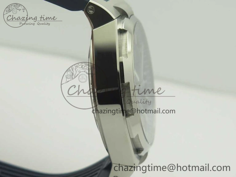 Attractive Overseas Dual Time Power Reserve TWA Best Edition Blue Dial on Blue Rubber Strap A 9947