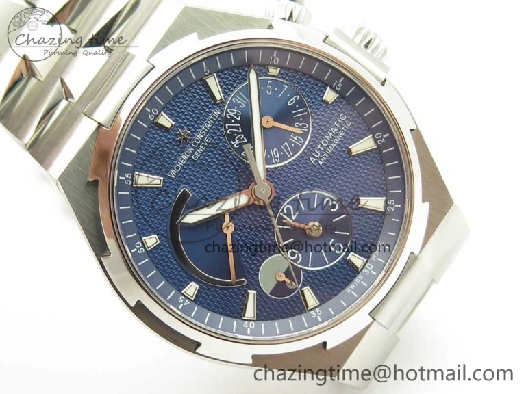 Overseas Dual Time Power Reserve TWA Best Edition Blue Dial on SS Bracelet A Comfortable 9940
