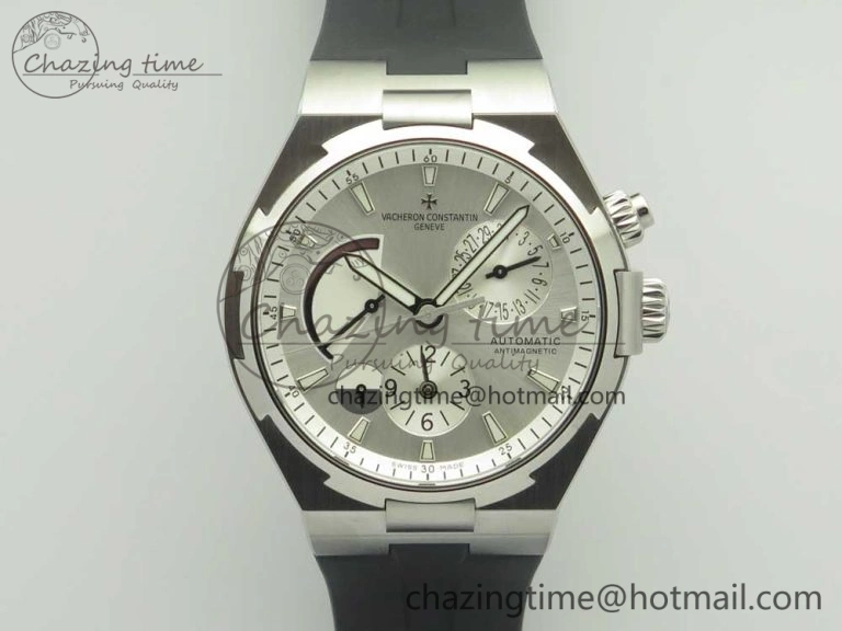 Overseas Dual Time Power Reserve TWA Best Edition Silver Dial on Black Rubber Strap A Packable 9945