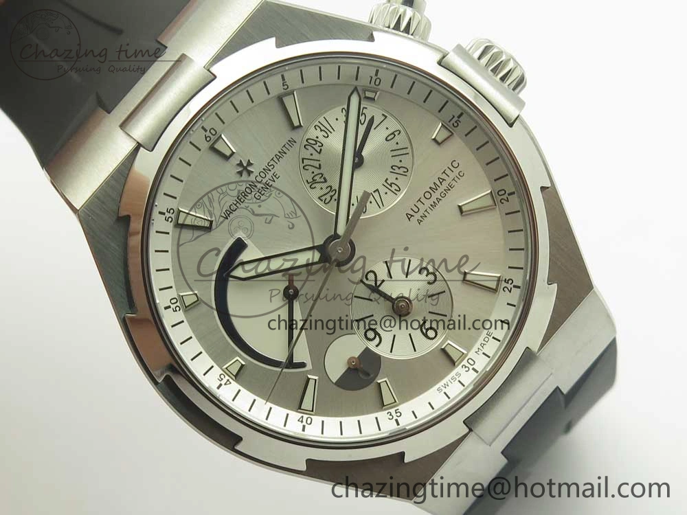 Overseas Dual Time Power Reserve TWA Best Edition Silver Dial on Black Rubber Strap A Packable 9945