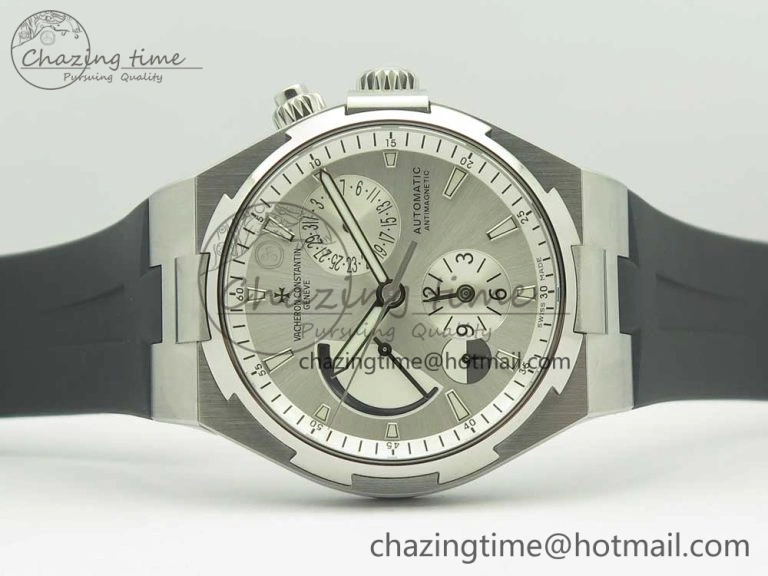 Overseas Dual Time Power Reserve TWA Best Edition Silver Dial on Black Rubber Strap A Packable 9945