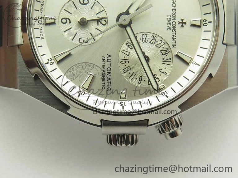 Overseas Dual Time Power Reserve TWA Best Edition Silver Dial on Black Rubber Strap A Packable 9945