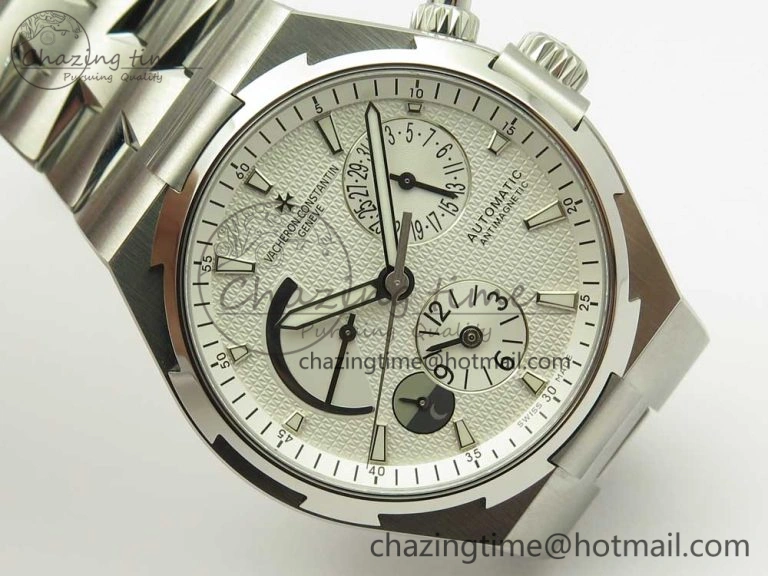 Fashionable Overseas Dual Time Power Reserve TWA Best Edition White Dial on SS Bracelet A 9943