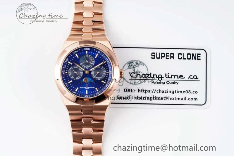 Overseas Perpetual Calendar RG 8F Best Edition Blue Dial on RG Bracelet A Breathable 9901