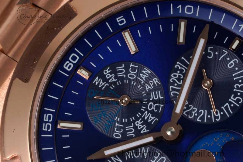 Overseas Perpetual Calendar RG 8F Best Edition Blue Dial on RG Bracelet A Breathable 9901