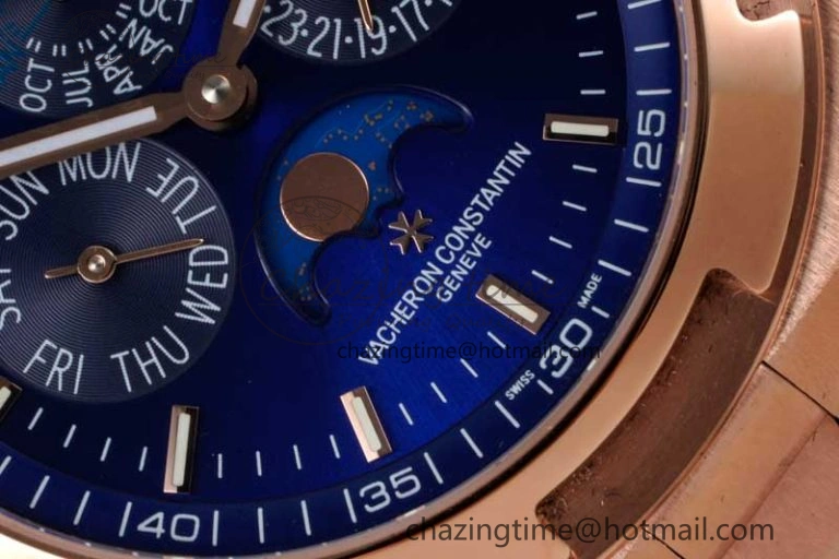 Overseas Perpetual Calendar RG 8F Best Edition Blue Dial on RG Bracelet A Breathable 9901