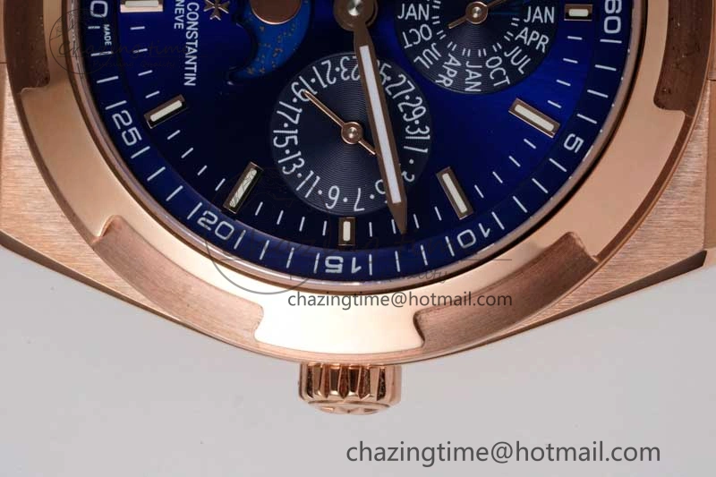 Overseas Perpetual Calendar RG 8F Best Edition Blue Dial on RG Bracelet A Breathable 9901
