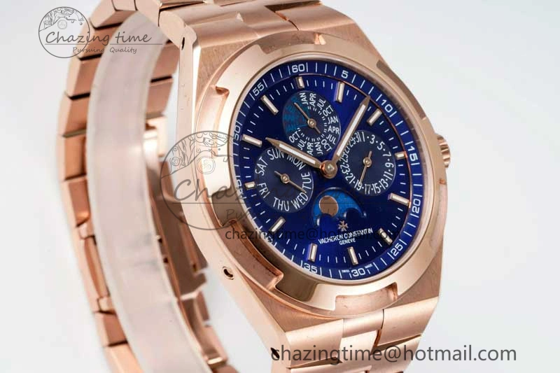 Overseas Perpetual Calendar RG 8F Best Edition Blue Dial on RG Bracelet A Breathable 9901