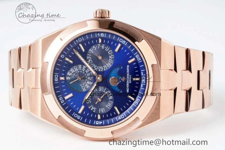 Overseas Perpetual Calendar RG 8F Best Edition Blue Dial on RG Bracelet A Breathable 9901
