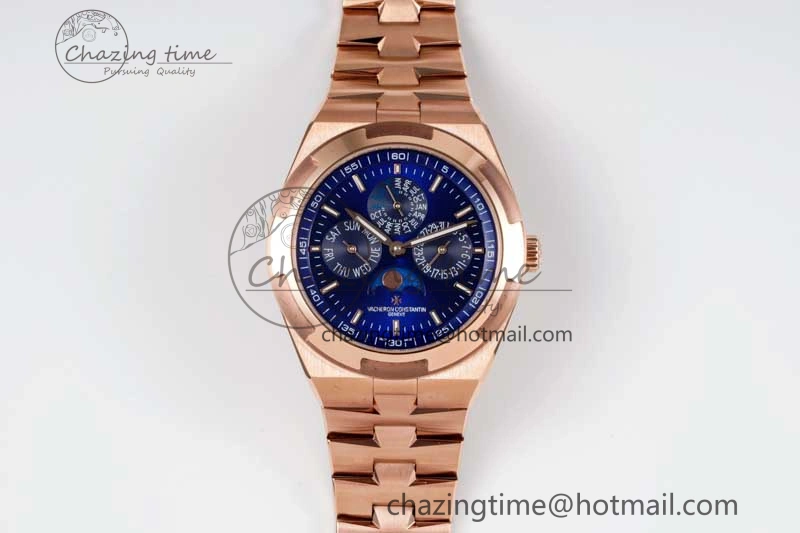 Overseas Perpetual Calendar RG 8F Best Edition Blue Dial on RG Bracelet A Breathable 9901