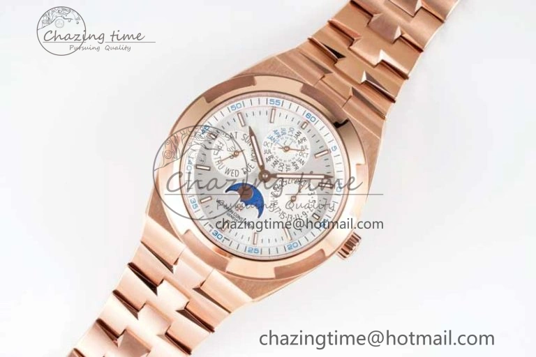 Packable Overseas Perpetual Calendar RG 8F Best Edition Silver Dial on RG Bracelet A 9899