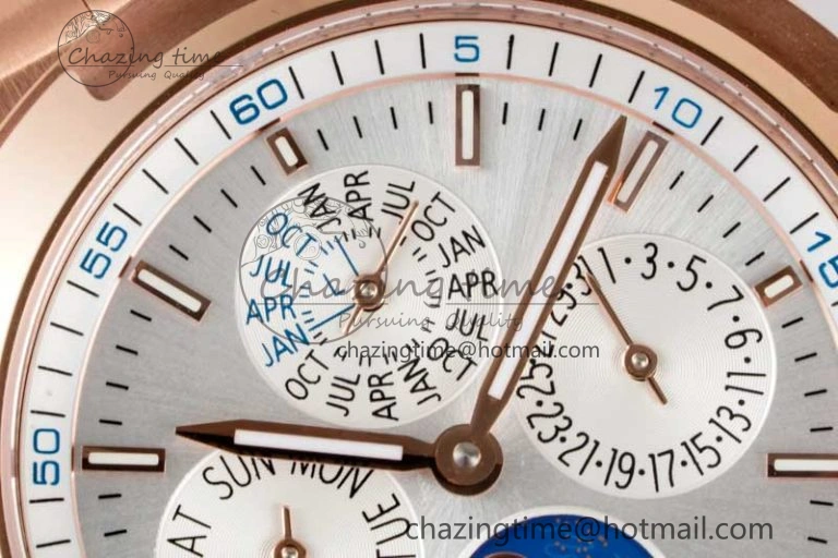 Packable Overseas Perpetual Calendar RG 8F Best Edition Silver Dial on RG Bracelet A 9899