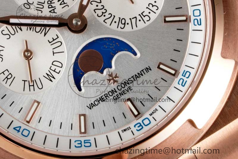 Packable Overseas Perpetual Calendar RG 8F Best Edition Silver Dial on RG Bracelet A 9899