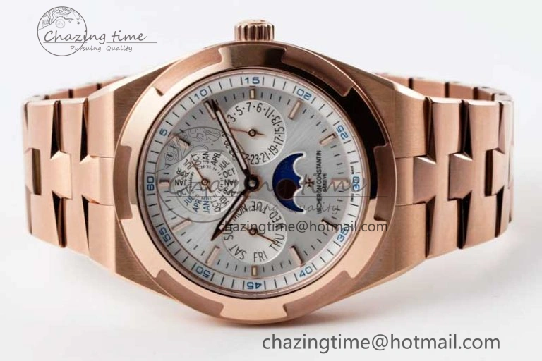 Packable Overseas Perpetual Calendar RG 8F Best Edition Silver Dial on RG Bracelet A 9899