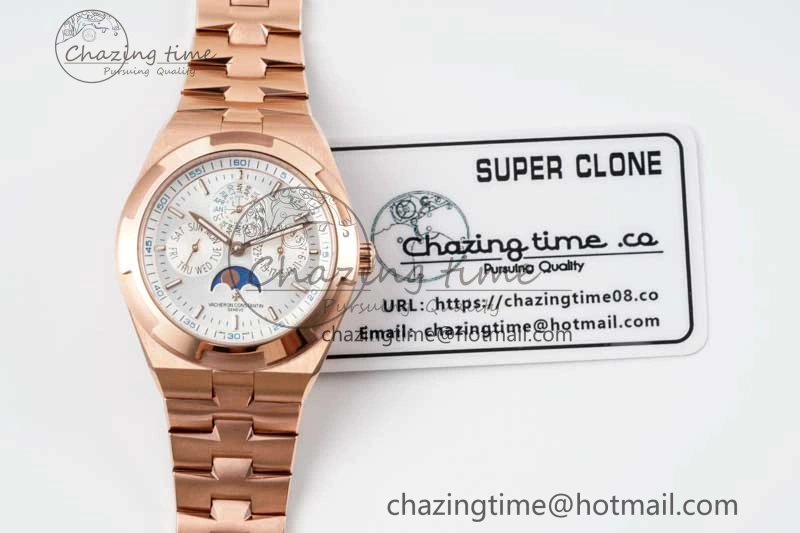 Packable Overseas Perpetual Calendar RG 8F Best Edition Silver Dial on RG Bracelet A 9899