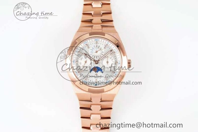 Packable Overseas Perpetual Calendar RG 8F Best Edition Silver Dial on RG Bracelet A 9899