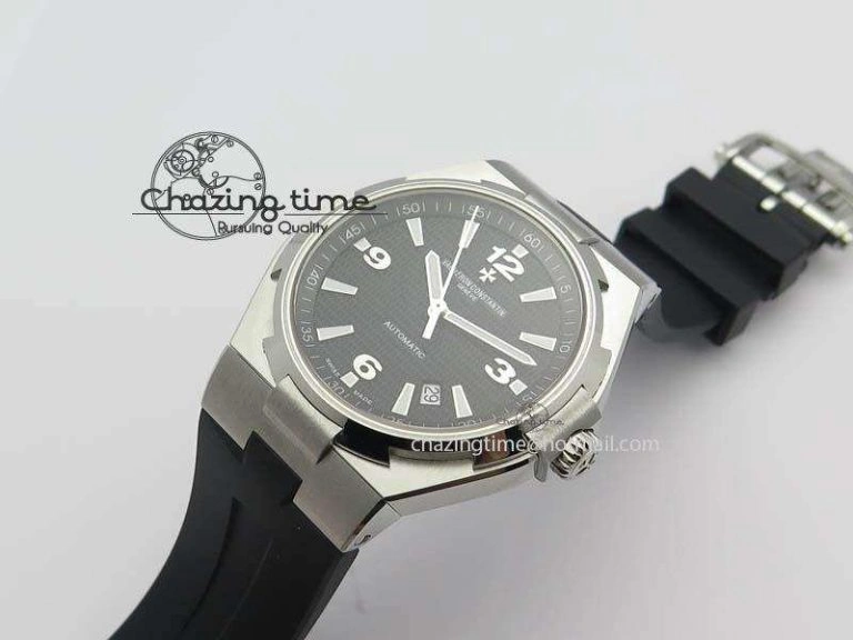 Overseas SS JJF 1:1 Best Edition Black Dial On Rubber Strap MIYOTA TopPick 9992