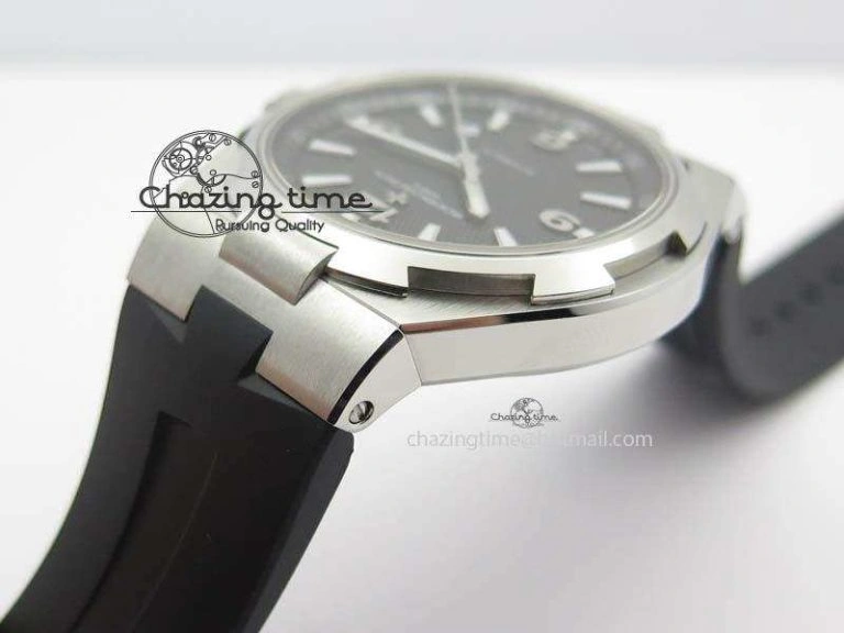 Overseas SS JJF 1:1 Best Edition Black Dial On Rubber Strap MIYOTA TopPick 9992
