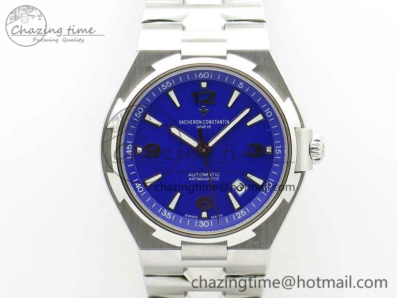 Trendy Overseas SS JJF 1:1 Best Edition Blue Dial On SS Bracelet MIYOTA 9980