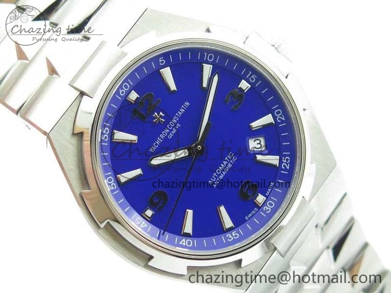 Trendy Overseas SS JJF 1:1 Best Edition Blue Dial On SS Bracelet MIYOTA 9980