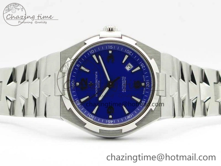 Trendy Overseas SS JJF 1:1 Best Edition Blue Dial On SS Bracelet MIYOTA 9980