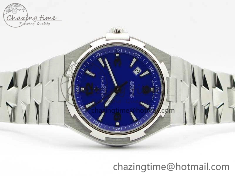 Trendy Overseas SS JJF 1:1 Best Edition Blue Dial On SS Bracelet MIYOTA 9980