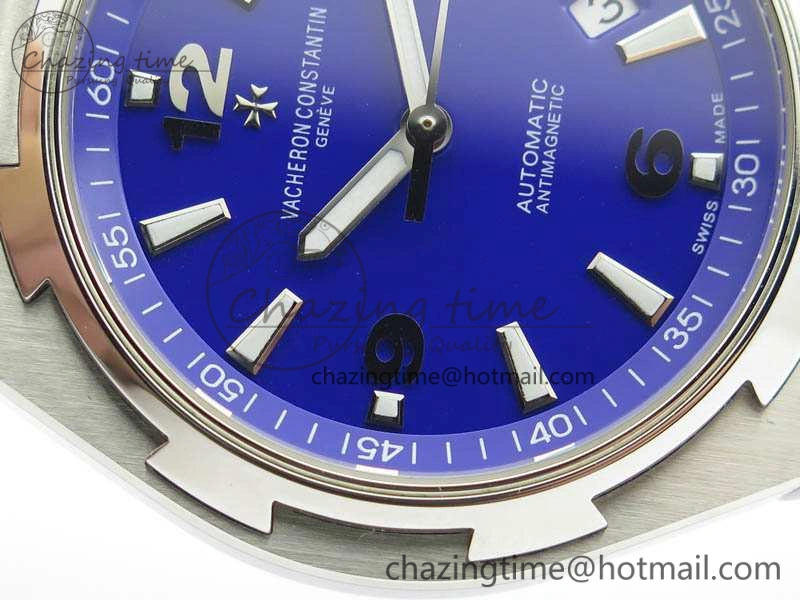 Trendy Overseas SS JJF 1:1 Best Edition Blue Dial On SS Bracelet MIYOTA 9980