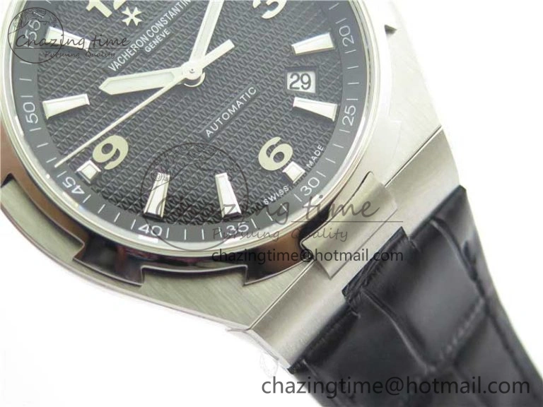 Overseas SS MKS 1:1 Best Edition Black Dial on Black Leather Strap MIYOTA FlexibleFit 9916
