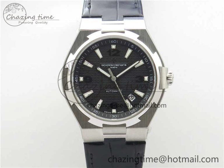 Overseas SS MKS 1:1 Best Edition Black Dial on Black Leather Strap MIYOTA FlexibleFit 9916