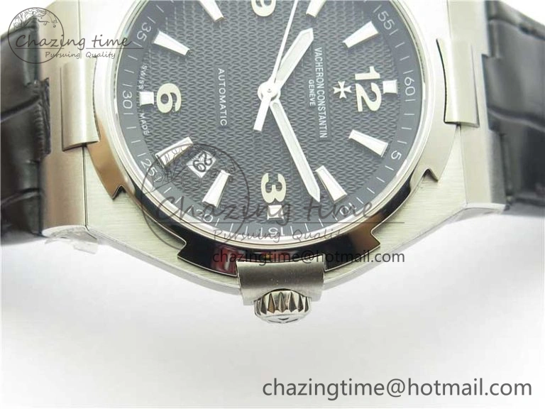 Overseas SS MKS 1:1 Best Edition Black Dial on Black Leather Strap MIYOTA FlexibleFit 9916