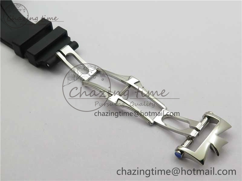 TimelessDesign Overseas SS MKS 1:1 Best Edition Black Dial on Black Rubber Strap MIYOTA 9923
