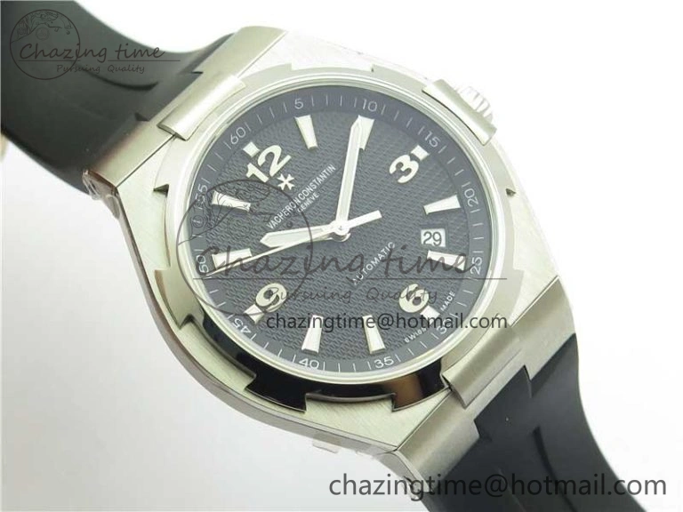 TimelessDesign Overseas SS MKS 1:1 Best Edition Black Dial on Black Rubber Strap MIYOTA 9923
