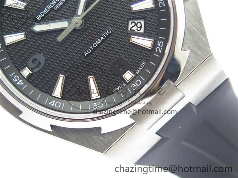 TimelessDesign Overseas SS MKS 1:1 Best Edition Black Dial on Black Rubber Strap MIYOTA 9923