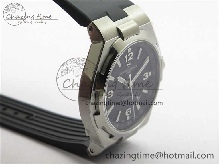 TimelessDesign Overseas SS MKS 1:1 Best Edition Black Dial on Black Rubber Strap MIYOTA 9923